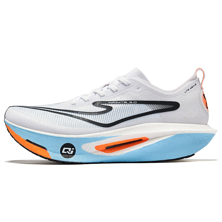 ERKE Qijing 3.0 Marathon Running Shoes White/Black Carbon Plate Tech 11125103235-013