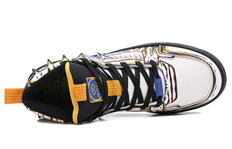 Lookbook 鴻星爾克 奇彈 α-flex 休閒 高幫 板鞋 男款 白黃黑