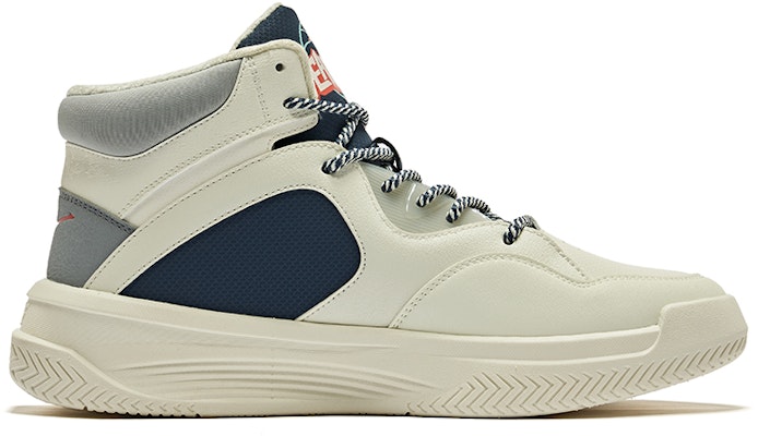 鴻星爾克 制霸-擎天 撞色拼接 防滑耐磨 高幫 板鞋 男款 橡芽白灰墨藍 Order 鴻星爾克 制霸-擎天 撞色拼接 防滑耐磨 高幫 板鞋 男款 橡芽白灰墨藍