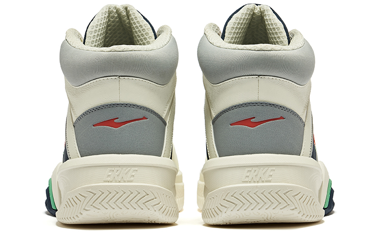 Shop 鴻星爾克 制霸-擎天 撞色拼接 防滑耐磨 高幫 板鞋 男款 橡芽白灰墨藍