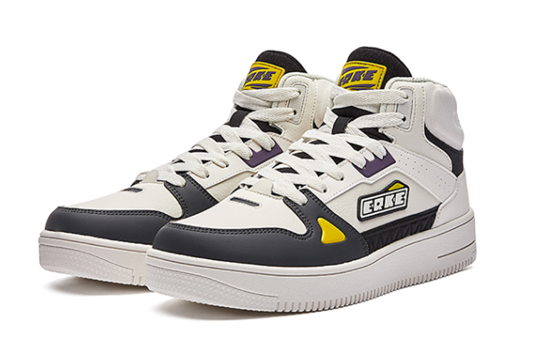 ERKE Xtep Court Mid 'Black White' 圖 2