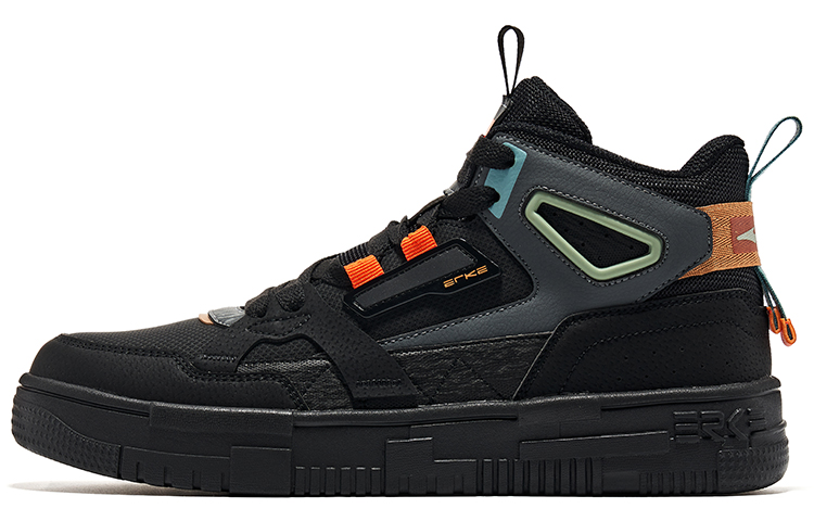 ERKE Xtep High-Top Skate Shoes 'Black Orange Red' 51122401207-003