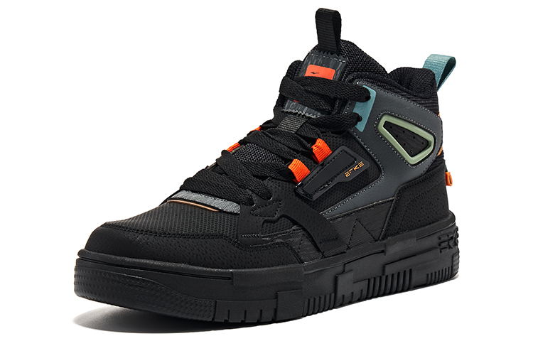 Lookbook 鸿星尔克特步高帮滑板鞋‘黑橙红’ 51122401207-003