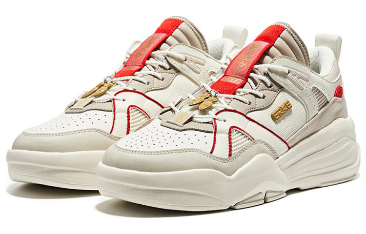 ERKE Xtep High-Top Skate Shoes 'Crystal White Iron Grey' 圖 2