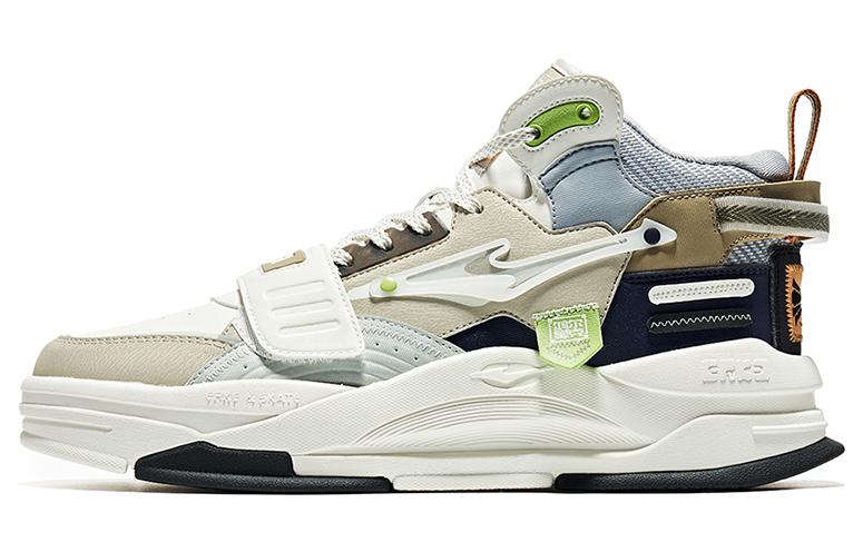 ERKE Xtep High-Top Skate Shoes 'White Grey'