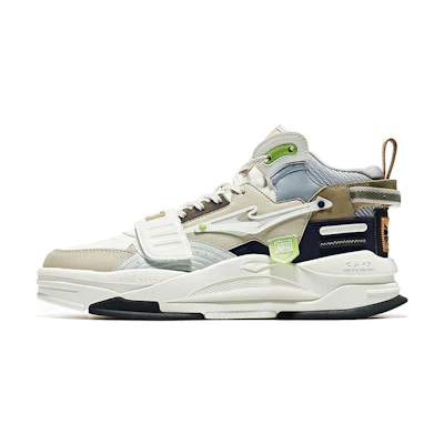 ERKE Xtep High-Top Skate Shoes 'White Grey'