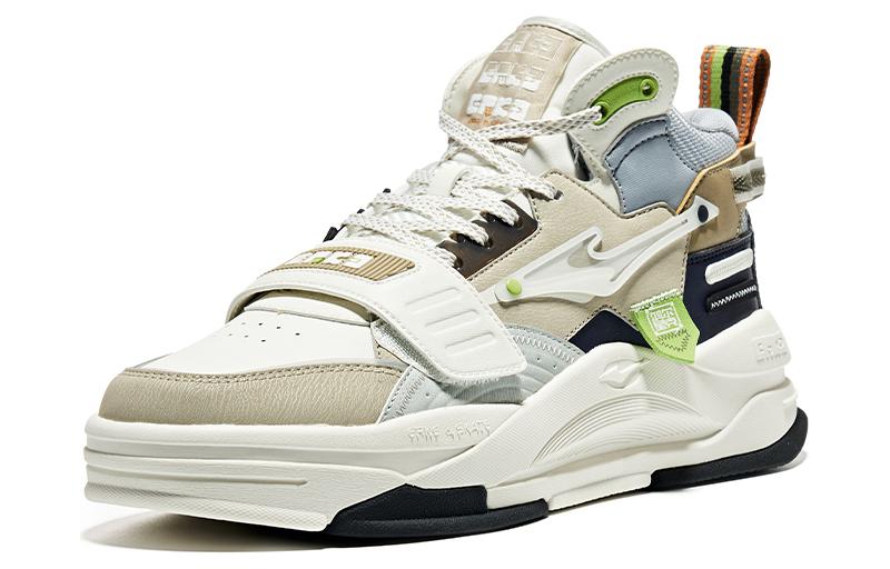 ERKE Xtep High-Top Skate Shoes 'White Grey' 圖 2