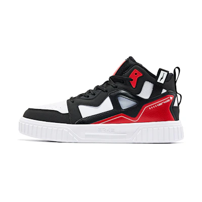 ERKE Xtep High-Top Skateboard Sneaker 'Black Red'