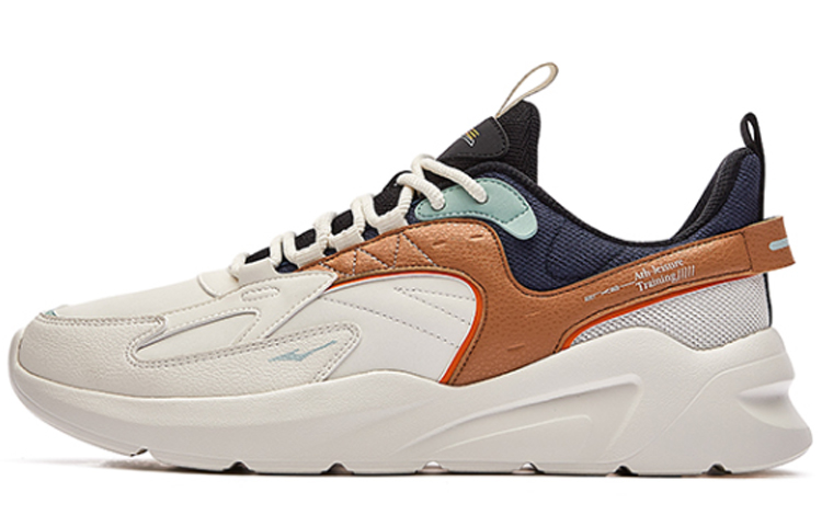 ERKE XTEP Leather Splicing Low-Top Running Shoes 'Rubber Bud White'