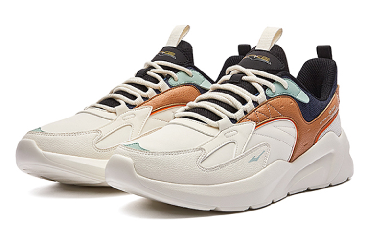 ERKE XTEP Leather Splicing Low-Top Running Shoes 'Rubber Bud White' 圖 2