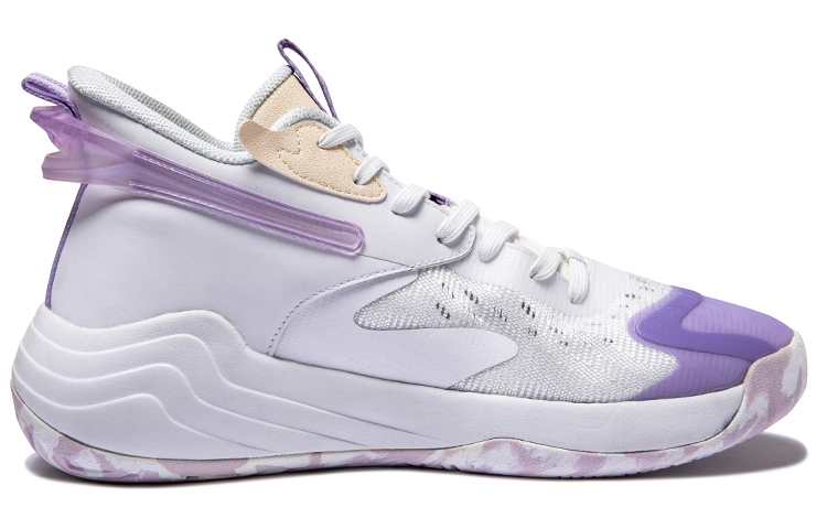 Order 鸿星尔克 耐磨 低幫 實戰籃球鞋 男款 白櫻花紫