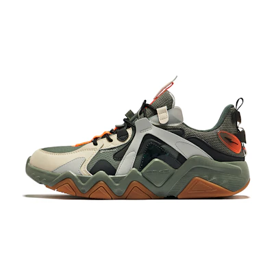 ERKE XTEP Low 'Grey Stone Green Fluorescent Orange'