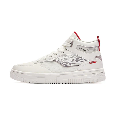 ERKE Xtep Mid-Top Skate 'Battery Panda White Red'
