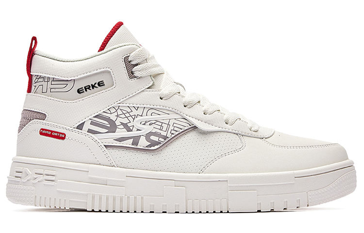 Order ERKE Xtep Mid-Top Skate 'Panda Blanco Rojo Batería' 51121401111-001