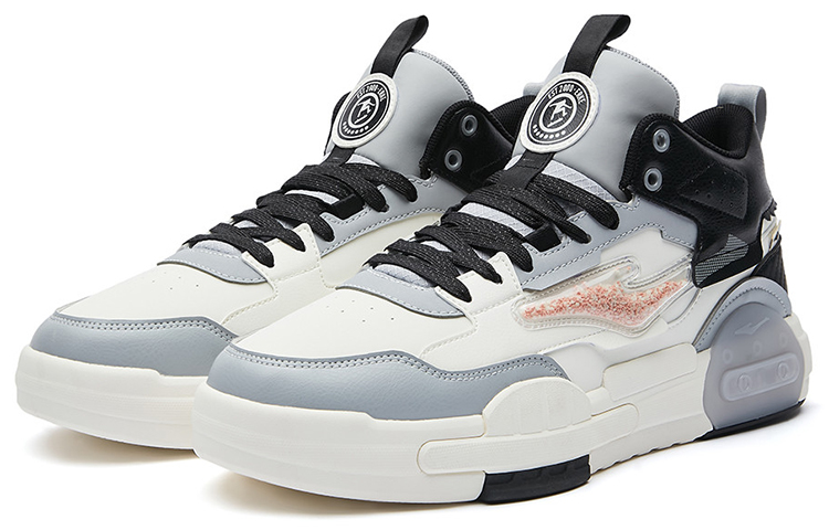 Order Sepatu Skateboard ERKE Xtep Mid-Top 'Abu Putih' 51122301415-005