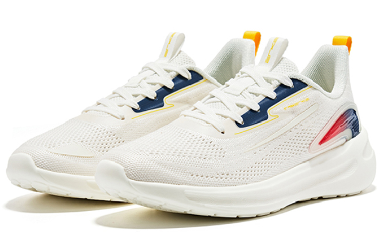 Order 鴻星爾克 彈力 舒適緩衝 低筒 跑步鞋 男款 米白