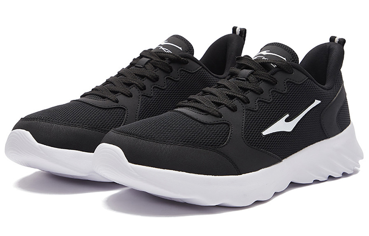 Order 鸿星尔克 特步 黑白色轻便低帮减震跑鞋 51122303422-003