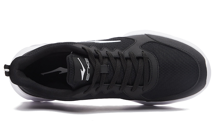 Lookbook 鸿星尔克 特步 黑白色轻便低帮减震跑鞋 51122303422-003