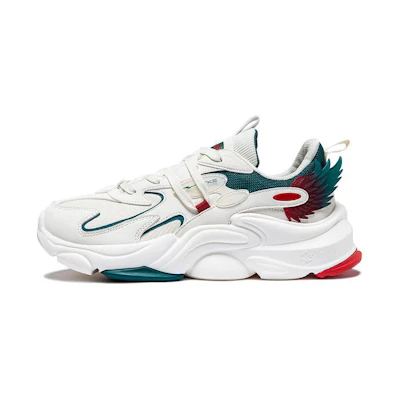 ERKE Xtep Shock Absorption Low Top Running Shoes 'White Deep Marsh'