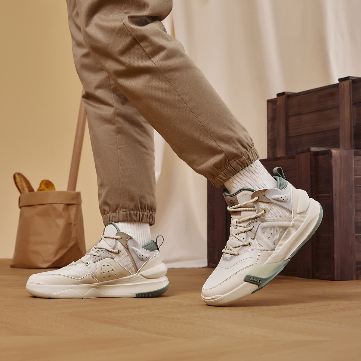 ERKE Xtep Skate Shoes Low 'Warm Mist Grey' 圖 7