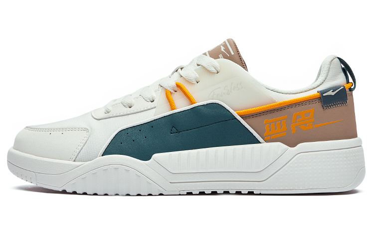 ERKE Xtep Spliced Skateboarding Low-Top 'White Grey Brown'