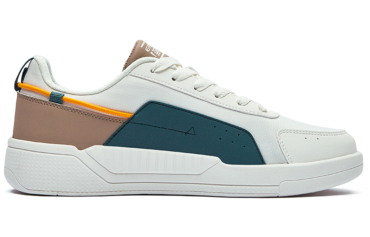 ERKE Xtep Spliced Skateboarding Low-Top 'White Grey Brown' 圖 2