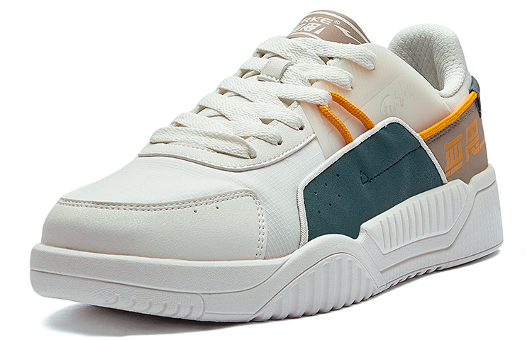 ERKE Xtep Spliced Skateboarding Low-Top 'White Grey Brown' 圖 3