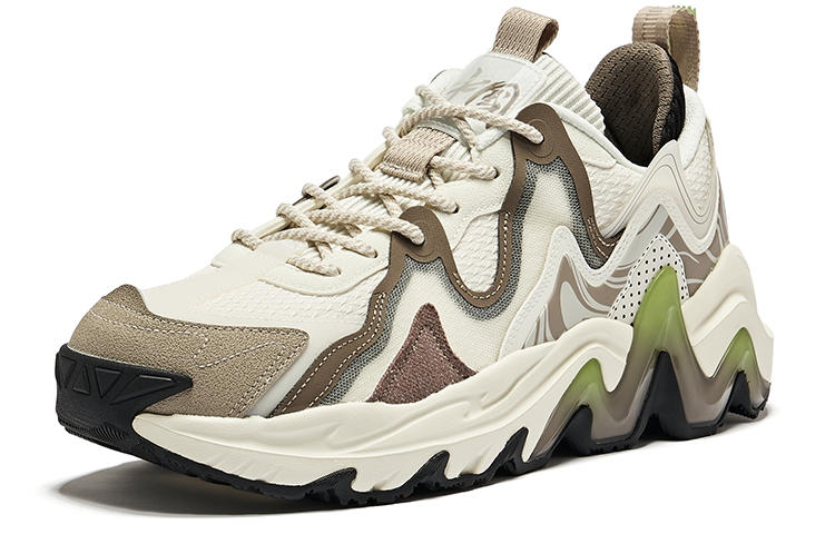 ERKE Xtep TPU Synthetic Leather and Fabric Mesh Low-Top Running Shoes 'White' 圖 3