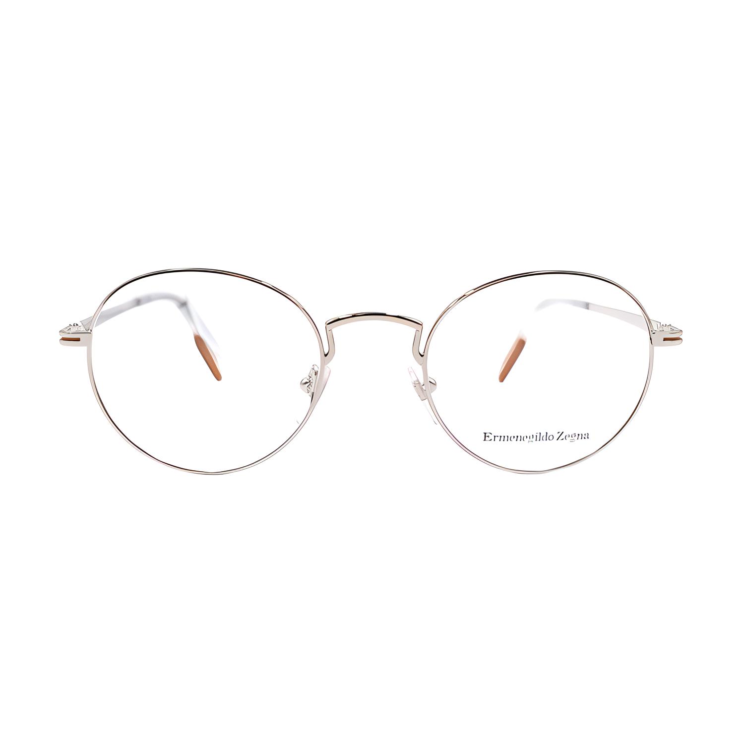 Ermenegildo Zegna EZ5 Round Frame Silver Optical Glasses for Men Classic Style EZ5205 016