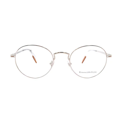 Ermenegildo Zegna EZ5 Round Frame Silver Optical Glasses for Men Classic Style EZ5205 016