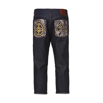 EVISU 19SS Summer Denim Blue 3/4 Jeans with Brocade Pocket 1ESHTM9JE13727
