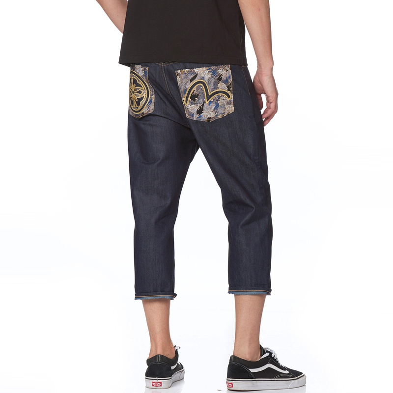 EVISU 19SS  Summer Denim Blue 3/4 Jeans with Brocade Pocket 1ESHTM9JE13727 圖 4