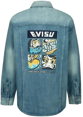 エヴィス 2023 春夏 グラフィティだるまロゴ デニムジャケット - ブルー 2ESHTM3SJ717XXDN Lookbook エヴィス 2023 春夏 グラフィティだるまロゴ デニムジャケット - ブルー 2ESHTM3SJ717XXDN