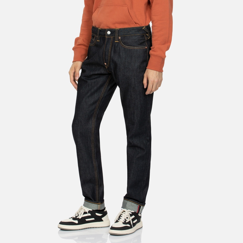 Shop EVISU 2023AW Jeans Denim Biru dengan Print Burung Camar. 0ELBSM0JE114317CT