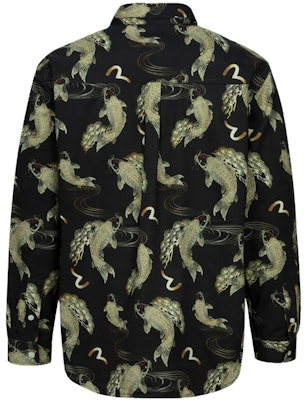 EVISU 2024 秋冬 コイ魚 & カモメプリント オーバーサイズシャツ ブラック 2EAHTM4SL7039OSCT Lookbook EVISU 2024 秋冬 コイ魚 & カモメプリント オーバーサイズシャツ ブラック 2EAHTM4SL7039OSCT