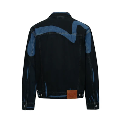 EVISU 2024 Fall Winter Seagull Wide Fit Denim Jacket Black Denim All-over. 2EAHTM4DJ1005RXDN