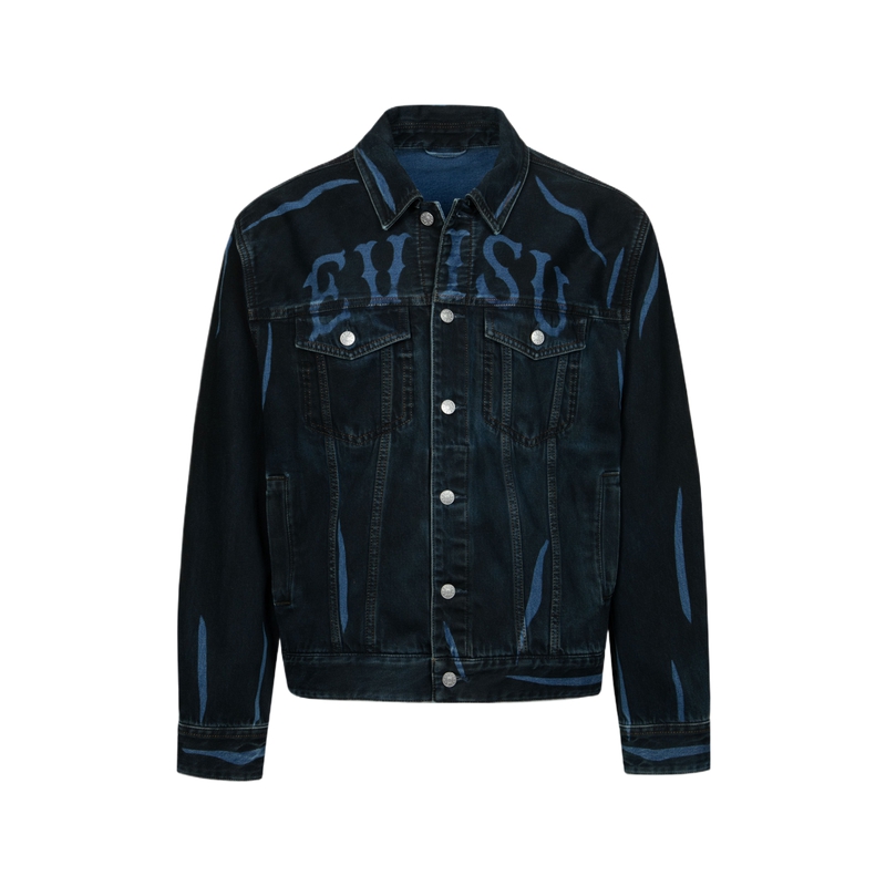 EVISU 2024 Fall Winter Seagull Wide Fit Denim Jacket  Black Denim All-over. 2EAHTM4DJ1005RXDN 圖 3