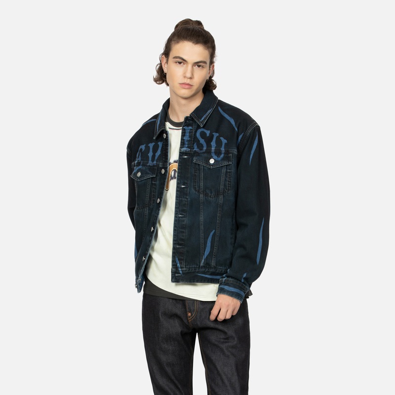 EVISU 2024 Fall Winter Seagull Wide Fit Denim Jacket  Black Denim All-over. 2EAHTM4DJ1005RXDN 圖 6