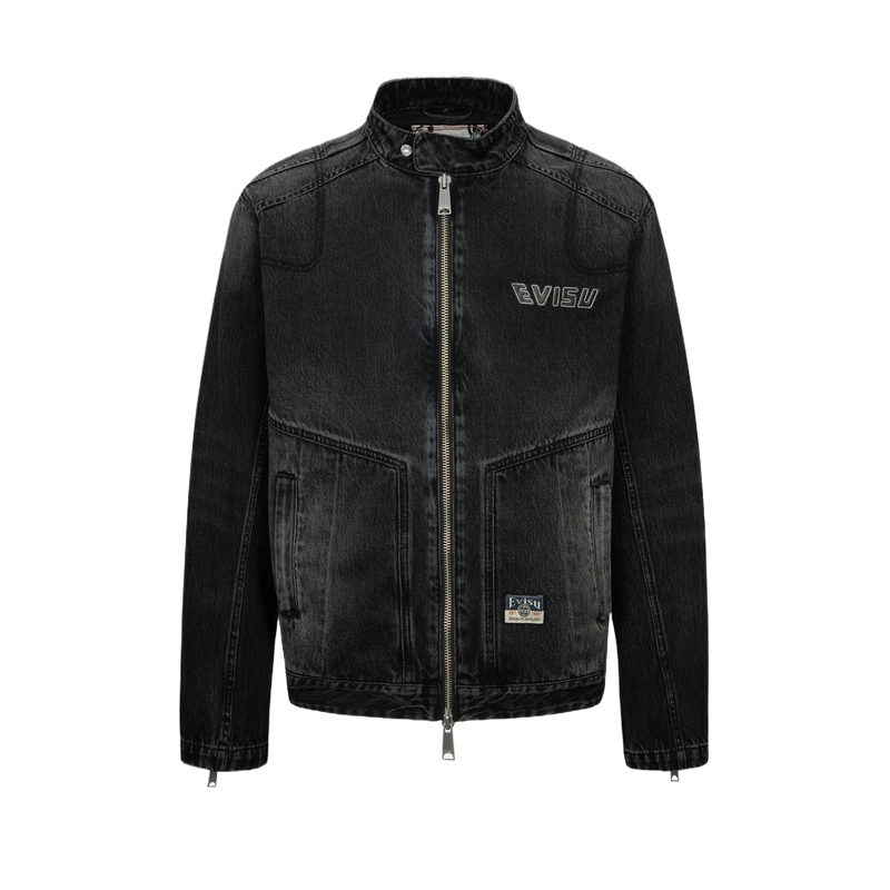 EVISU 2024 FW  Buddha Print Relaxed Fit Denim Biker Jacket 2EAHTM4DJ1007RXDN 圖 3