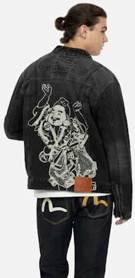 EVISU 2024 FW Buddha Print Relaxed Fit Denim Biker Jacket 2EAHTM4DJ1007RXDN Shop EVISU 2024 FW Buddha Print Relaxed Fit Denim Biker Jacket 2EAHTM4DJ1007RXDN