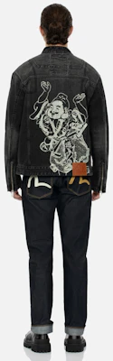 EVISU 2024 FW Buddha Print Relaxed Fit Denim Biker Jacket 2EAHTM4DJ1007RXDN Details for EVISU 2024 FW Buddha Print Relaxed Fit Denim Biker Jacket 2EAHTM4DJ1007RXDN
