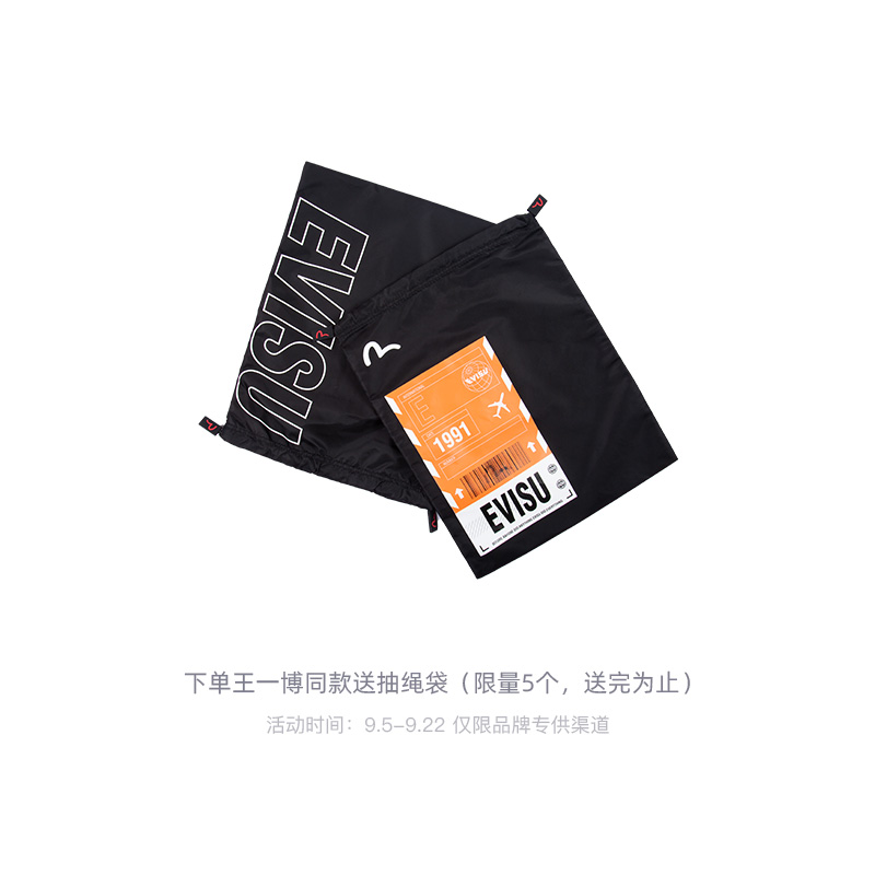 Lookbook EVISU 2024秋冬宽松刺绣海鸥与锦鲤图案T恤 2EAHTM4TS7068RXCT