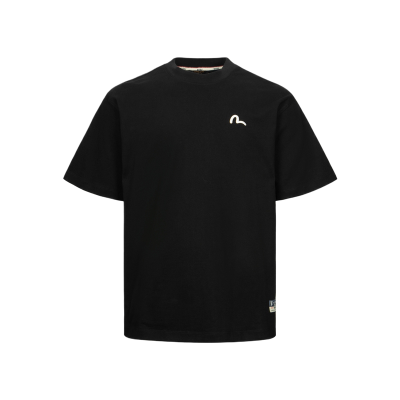 Shop EVISU 2024秋冬宽松刺绣海鸥与锦鲤图案T恤 2EAHTM4TS7068RXCT