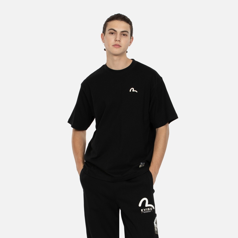 Details for EVISU 2024秋冬宽松刺绣海鸥与锦鲤图案T恤 2EAHTM4TS7068RXCT