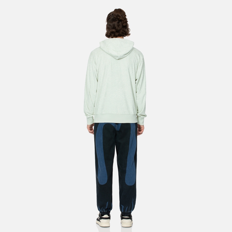 EVISU 2024 FW  Wide-Leg Jeans Black Denim with Dye M Logo. 2EAHTM4JO1056WLDN 圖 6