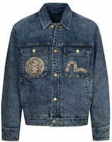EVISU 2024 FW Seagull & Kamon Patchwork Relaxed Denim Jacket for Men 2EAHTM4DJ7094RXDP EVISU 2024 FW Seagull & Kamon Patchwork Relaxed Denim Jacket for Men 2EAHTM4DJ7094RXDP