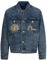 Order EVISU 2024 秋冬海鷗與家紋拼接男士寬鬆牛仔外套 2EAHTM4DJ7094RXDP