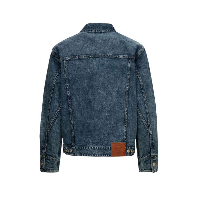 Lookbook EVISU 2024 秋冬海鷗與家紋拼接男士寬鬆牛仔外套 2EAHTM4DJ7094RXDP