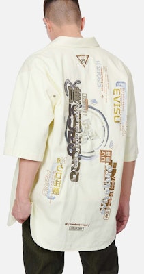 EVISU Chaqueta Camisa Patrón Japonés 23SS con Diseño de Logo Floral. 2ESGNM3SJ769LFDN Shop EVISU Chaqueta Camisa Patrón Japonés 23SS con Diseño de Logo Floral. 2ESGNM3SJ769LFDN