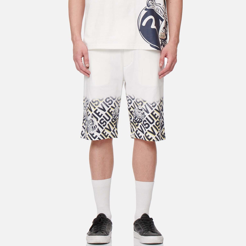 Shop Evisu 23SS Logo Degradado y Estampado Daruma Pantalones Cortos. 2ESHTM3ST591XXCT